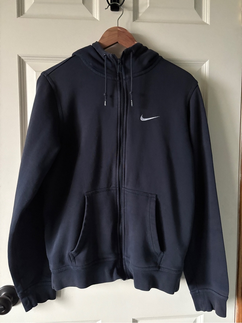 Nike Women Navy Blue Full-Zip Hoodie Sweatshirt